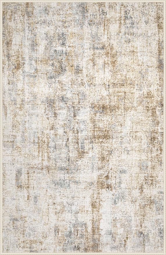 Area Rugs 9x12 Living Room: Washable Rug Modern Abstract Large Rugs Soft Non - Image 8