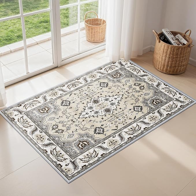 Small Area Rug 2x3ft Entryway Rug Non-Slip Washable Area Rugs Indoor Door Mat by JUKAMO