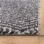 Rugshop Geometric Diamond Stripe Area Rug Anthracite Dark Gray 7' 10" x 10' - Image 4