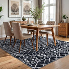 KUTA Area Rug 5x7 Black, Washable Boho Large Living Room Moroccan Rugs Non-Slip - Image 3