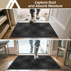 COSY HOMEER Plaid Door Mat 32" x 48", Dirt Trapper Entryway Rugs, Non-Slip - Image 3