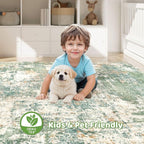 5x8 Area Rug Living Room: Washable Large Abstract Soft Green Rugs Stain - Image 7