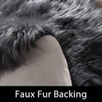 Latepis Dark Grey Faux Sheepskin Fur 2x8 Runner Rug - Image 3