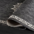 CAMILSON Outdoor Rug 6x9 Medallion Darkgray Modern Area Rugs - Image 3