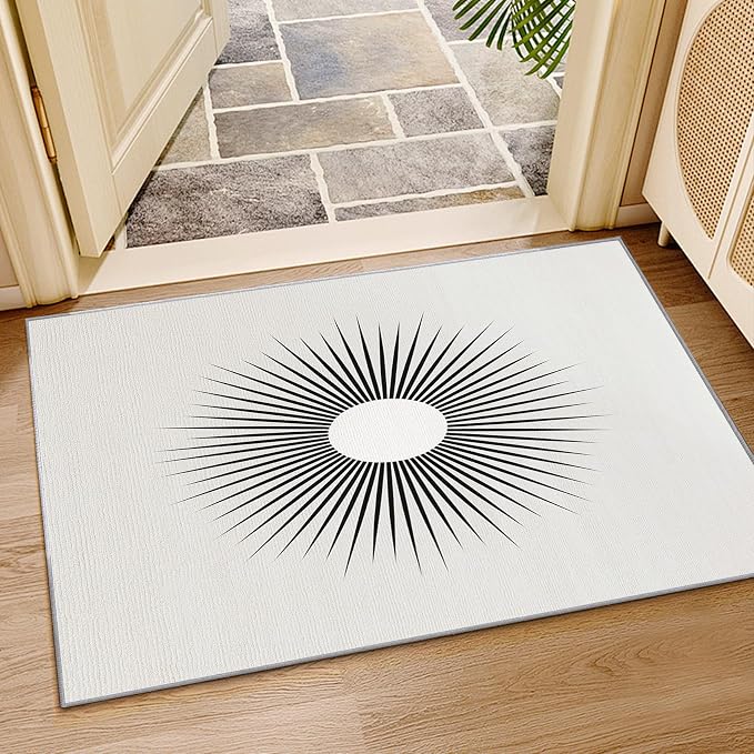 Mid Century Rugs for Living Room -Minimalist Sun Rug, 3x4 ft, Modern Abstract - Image 4