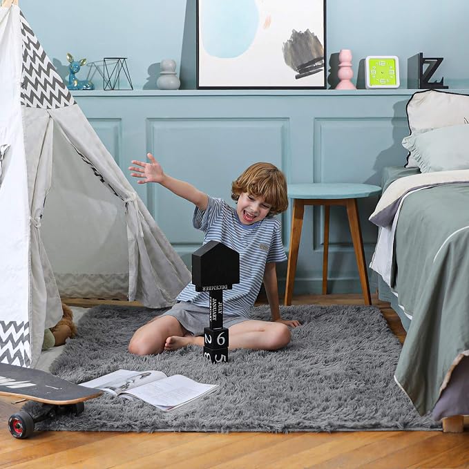 Ophanie Area Rugs for Living Room Bedroom, Upgrade Non-Slip Fluffy Soft Grey - Image 7
