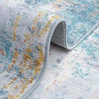 Entryway Rug 3x5 Blue Bedroom Area Rug Washable Non Slip Abstract Boho Rugs - Image 6