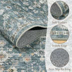 Washable Area Rugs 5'x7' Non-Slip Vintage Boho Distressed Fade Resistant Low - Image 9