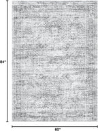 5x7 Area Rugs Gray Low Pile Indoor Washable Trendy Faded Style Rugs - Image 2
