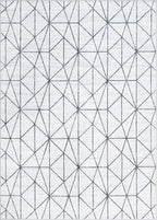 Rugs.com Lattice Trellis Collection Rug – 7' x 10' White Low-Pile Rug Perfect by Rugscom