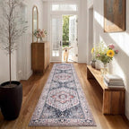 PURRUGS Vintage Farmhouse Boho Runner Rug 2x8 ft, Non-Slip Machine Washable Rug - Image 2