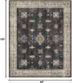 RUGGABLE Washable Vintage Area Rug – Verena Dark Wood 8x10, Stain-Resistant - Image 2