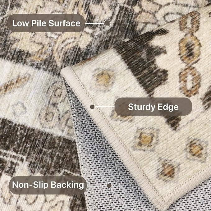 8x10 Area Rug Machine Washable Boho Rug - Image 4