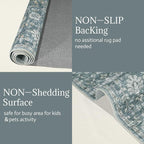 Washable Area Rugs 5'x7' Non-Slip Vintage Boho Distressed Fade Resistant Low - Image 8