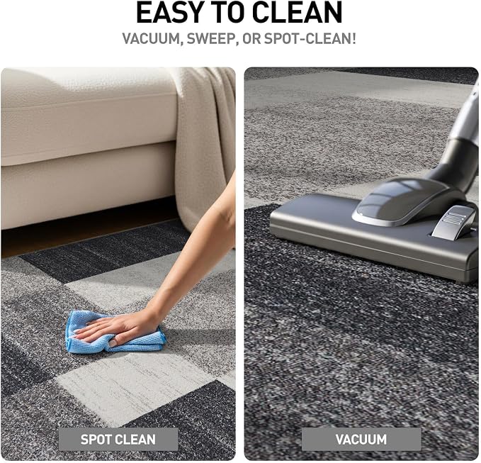 Rugshop Gray Modern Geometric Boxes Non-Slip Area Rug Non-Shedding - Image 8