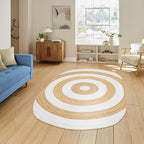2.6x10 Oval Kilim Jute Runner – Natural Jute, Hand Braided Flatweave Rug - Image 2