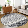 KUTA 6Ft Round Boho Rug for Living Room, Moroccan Washable Circle Area Rugs Non by KUTA
