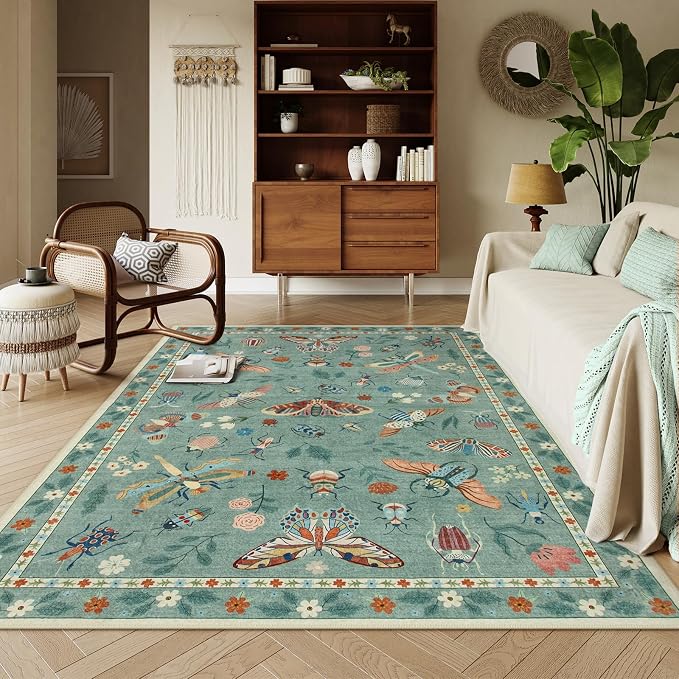 Lahome Insect Washable Rugs for Living Room, Soft 6x9 Area Rugs for Bedroom by Lahome