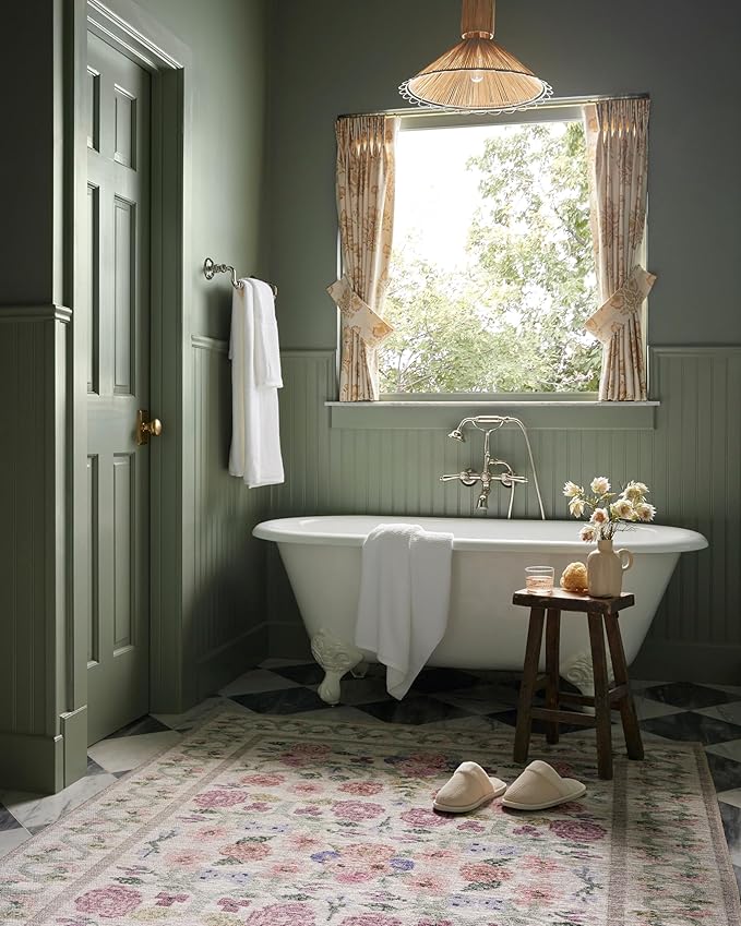 Loloi Rifle Paper Co. Rosa Collection RSA-01 Ivory 2'-6" x 7'-6" Runner Rug - Image 2