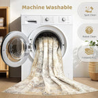 Area Rugs 9x12 Living Room: Washable Large Abstract Neutral Modern Soft Rugs - Image 2