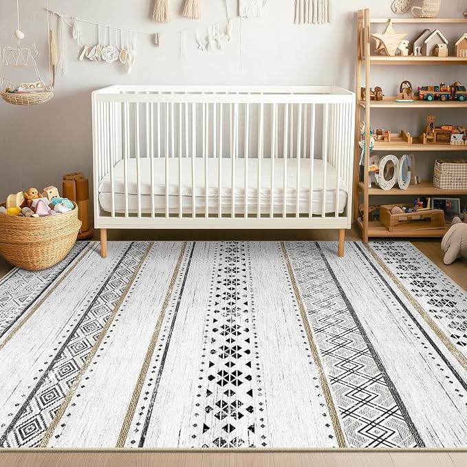 BESTSWEETIE 5x7 Area Rugs for Living Room Washable Moroccan Farmhouse Neutral - Image 9