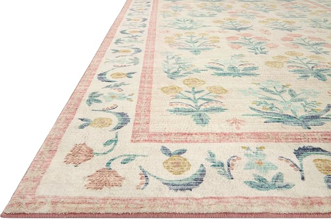 Loloi Rifle Paper Co. Eden Collection EDE-01 Mughal Rose Blush 5'-0" x 7'-6" - Image 3
