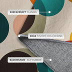 Mid Century Modern Rugs for Home Decor, 6x9 ft, Boho Geometric Circle Area Rugs - Image 7