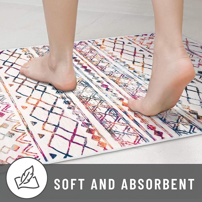 KUTA Moroccan Rugs for Entryway, 2x3 Multi-Color Area Rug Non-Slip Washable - Image 8