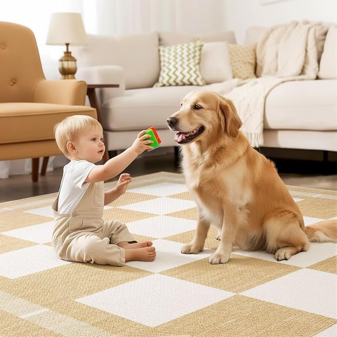 Vasofe Checkered Jute 5x7 Area Rugs, Washable Outdoor Patio Rug - Image 5