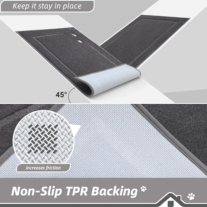 BEQHAUSE Dog Door Mat for Muddy Paws 32"x48" Dirt Trapper Absorbent Doormat Non - Image 4