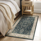 Washable Throw Rugs for Entryway, 4x6 Dark Rug by Jainmy