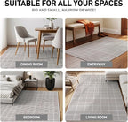 Rugshop Bohemian Stripe Lines Washable Non Slip Area Rug 2' x 3' Ivory - Image 6