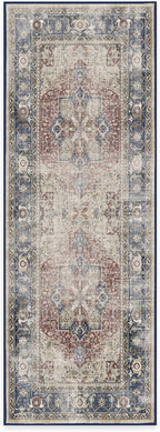 RUGGABLE Washable Vintage Runner Rug – Kamran Royal Blue 2.5x7, Stain-Resistant - Image 3