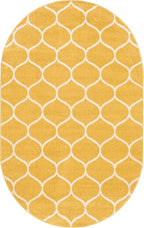 Rugs.com Lattice Frieze Collection Rug – 5' x 8' Oval Yellow Medium Rug Perfect - Image 9