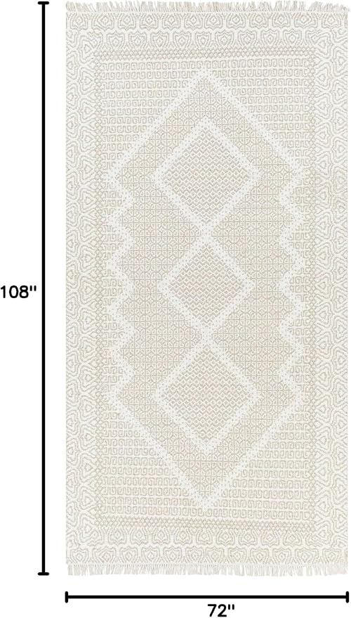 Mark&Day Wool Rugs, 6x9 Nishnabotny Cottage Medium Beige Area Rug, Bedroom or - Image 2