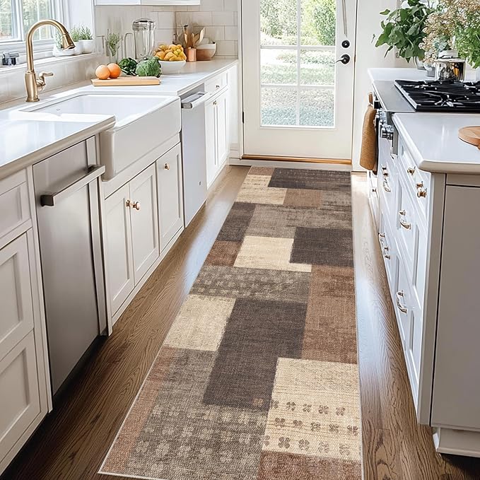 Modern Geometric Patchwork Indoor Runner Rug - Image 5