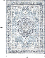 Area Rug 9×12, Large Vintage Boho Rug, Ultra-Soft Low Pile, Non Slip, Stain - Image 2