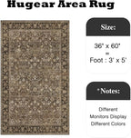 HUGEAR 3x5 Machine Washable Rugs Brown Hallway Area Rug Indoor Accent Rug - Image 2