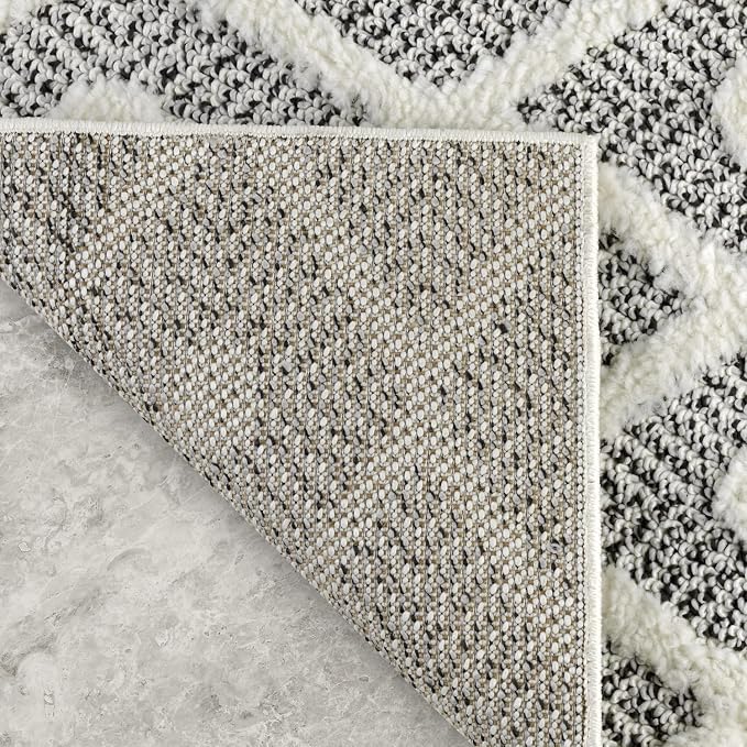 Antep Rugs Palafito 2x5 Geometric Shag Diamond High-Low Pile Textured Indoor - Image 4