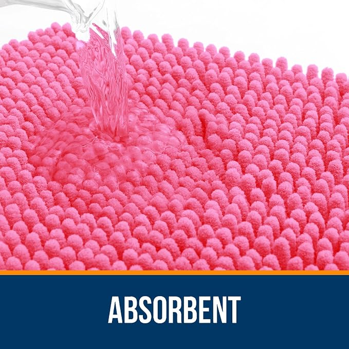 OLANLY Bathroom Rugs 36x24, Extra Soft Absorbent Chenille Bath Rugs, Rubber - Image 4