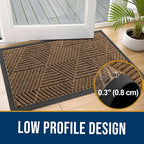 Kitinjoy Front Door Mat Outside Entrance, Sturdy Natural Dirt Trapper, Heavy - Image 5