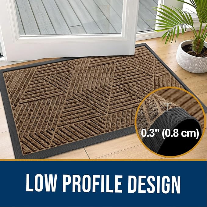 Kitinjoy Front Door Mat Outside Entrance, Sturdy Natural Dirt Trapper, Heavy - Image 5