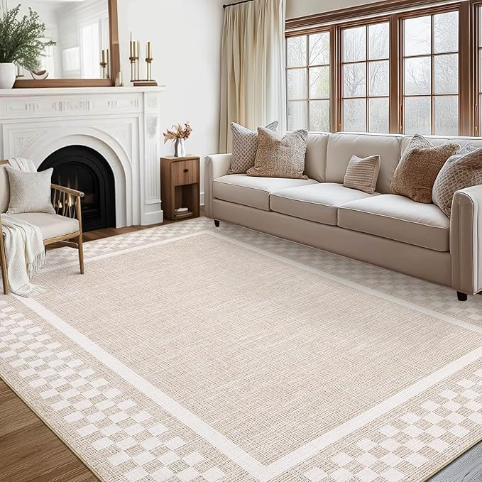 GarveeHome Area Rug 9x12 Living Room Rug Modern Bordered Soft Large Area Rugs - Image 9