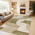 Abstract Geometry Rugs for Home Decor, 8x10 ft, Minimalist Geo Arched Area Rugs by Unknown