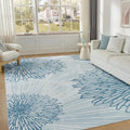 WITSHOCK 10x12 Washable Rug for Living Room, Modern Floral Distress Print by WITSHOCK