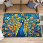 Peacock Area Rug 8x10-8x10 Rug, Wonderful Peacock Rugs - Image 2