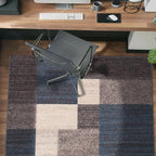 Rugshop Contemporary Blue Geometric Boxes Non-Slip Area Rug Non-Shedding - Image 7