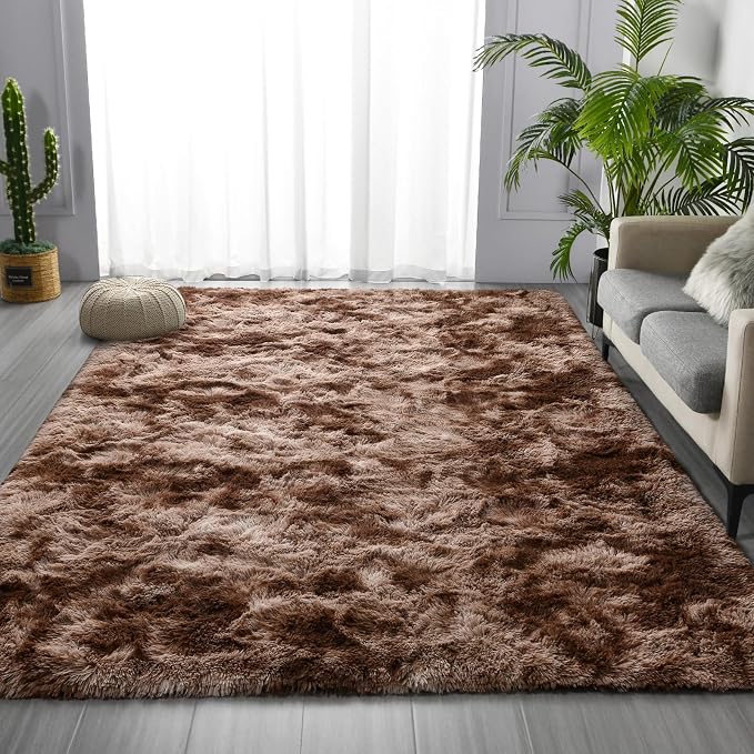 Large Shag Area Rugs 8 x 10, Tie-Dyed Plush Fuzzy Rugs - Image 3