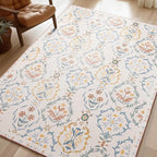 Phantoscope Washable Area Rug 6'x9' Non-Slip, Vintage Floral Boho Rugs by Phantoscope