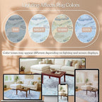Fame Living Cream Blue Oushak Runner Rug, Modern Runners, Small Rugs, Short - Image 7